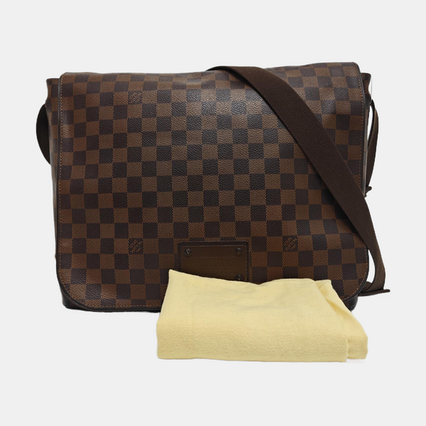 BROOKLYN MM Damier Ebene Coated Canvas Brown