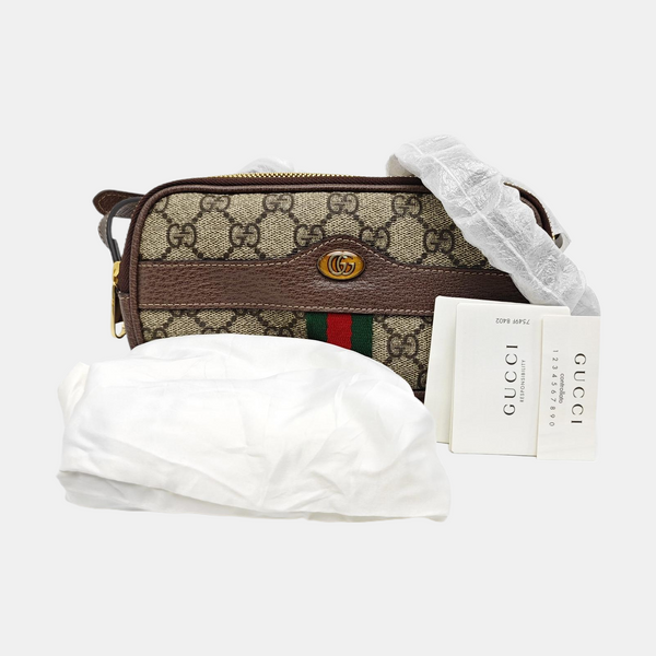 Ophidia Mini Monogram Coated Canvas Beige