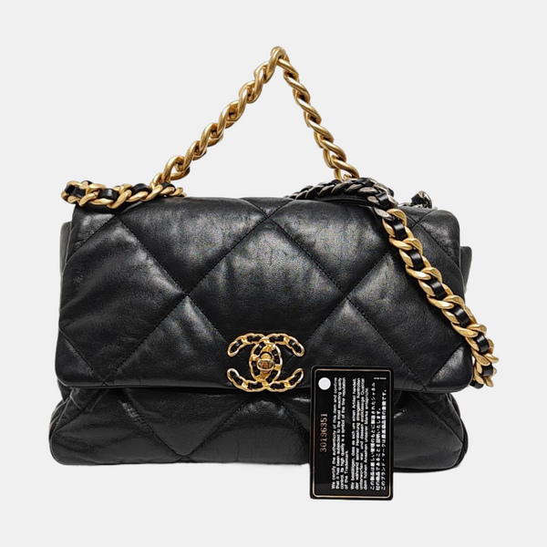 CHANEL 19 Large Quilted Lambskin Black