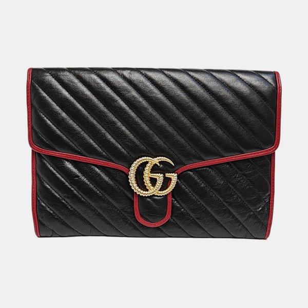 GG Marmont Large Quilted Calfskin Black