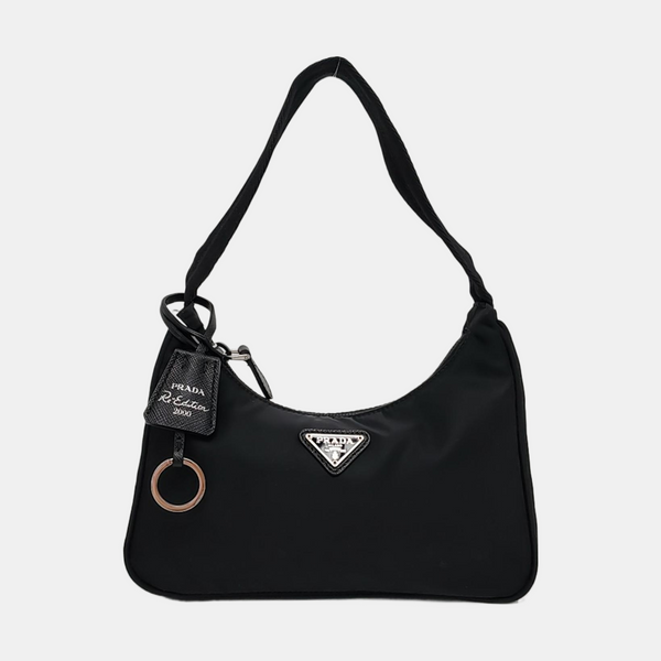 Authenticated pre-owned Re-Edition2000 Mini Nylon Black - Top Handle Bag at Looply