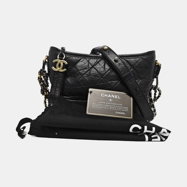 GABRIELLE Small Quilted Calfskin Black