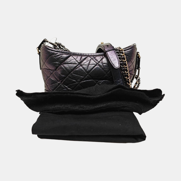 GABRIELLE Small Quilted Calfskin Metallic