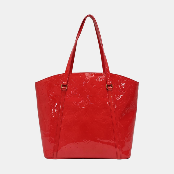 Monogram Patent Leather Tote Bag Red