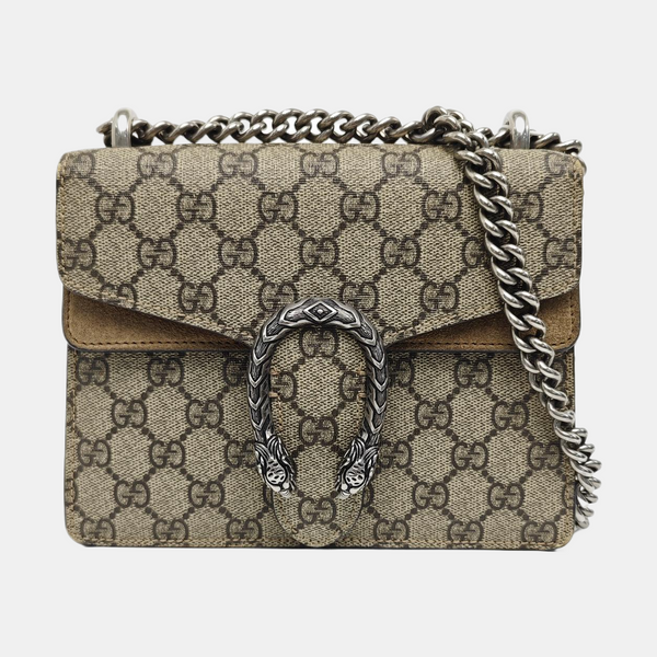 Dionysus Mini Monogram Coated Canvas Beige