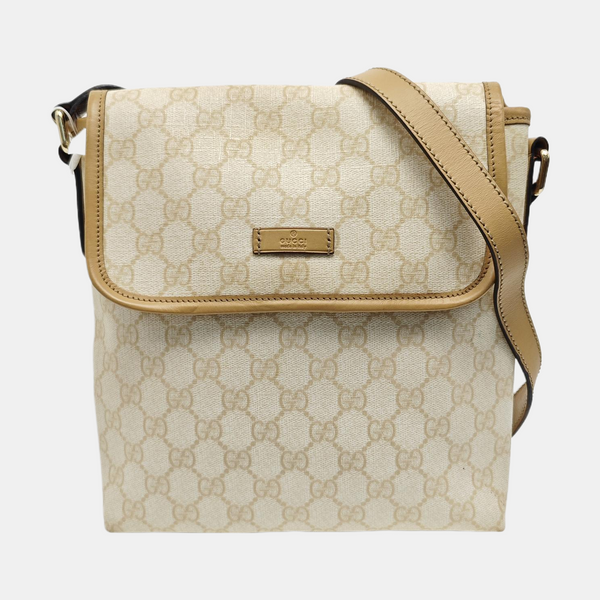 Monogram Coated Canvas Shoulder Bag Beige
