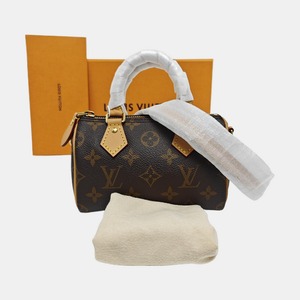 SPEEDY Nano Monogram Coated Canvas Brown