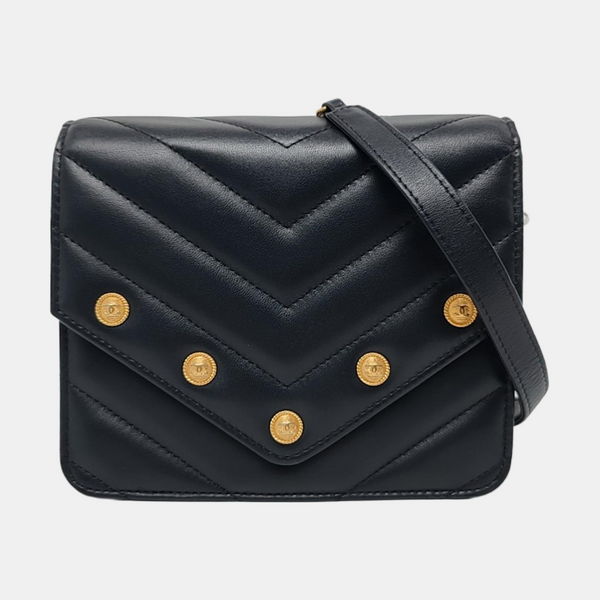Chevron, Quilted Lambskin Black