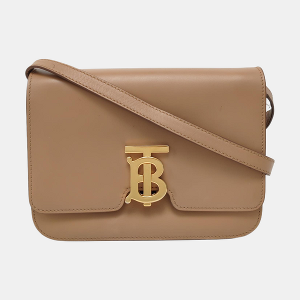 TB Small Calfskin Beige