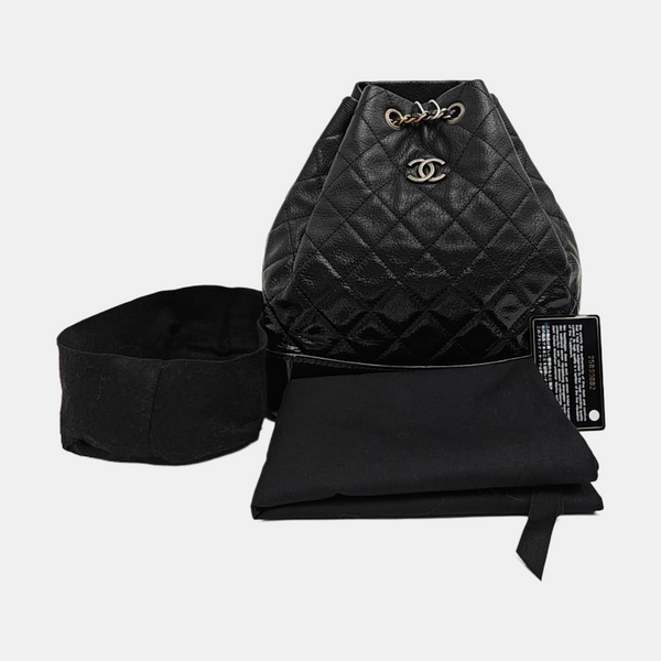 GABRIELLE Small Quilted Lambskin Black