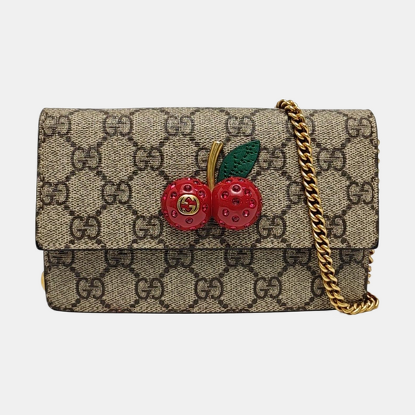 GG Supreme Mini Monogram Coated Canvas Beige