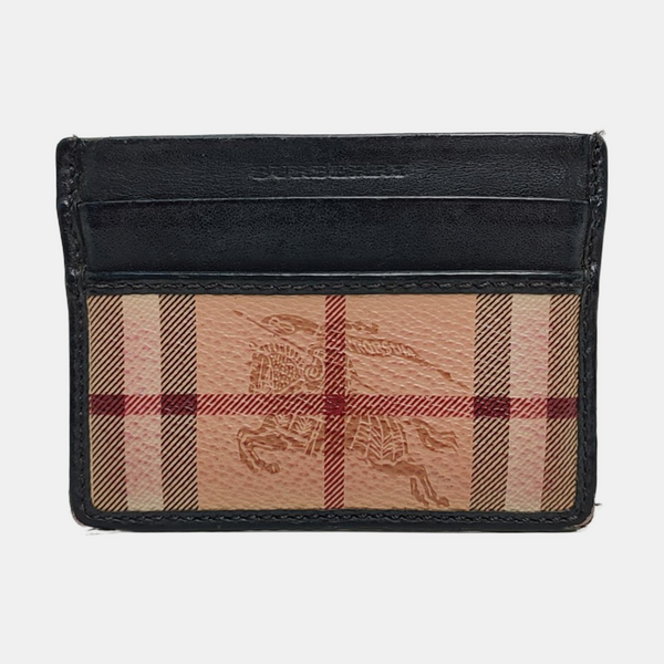 Coated Canvas Card Holder Beige