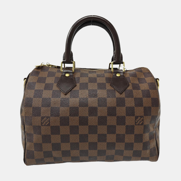 SPEEDY 25 Damier Ebene Coated Canvas Brown