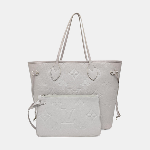 NEVERFULL MM Monogram Calfskin Gray