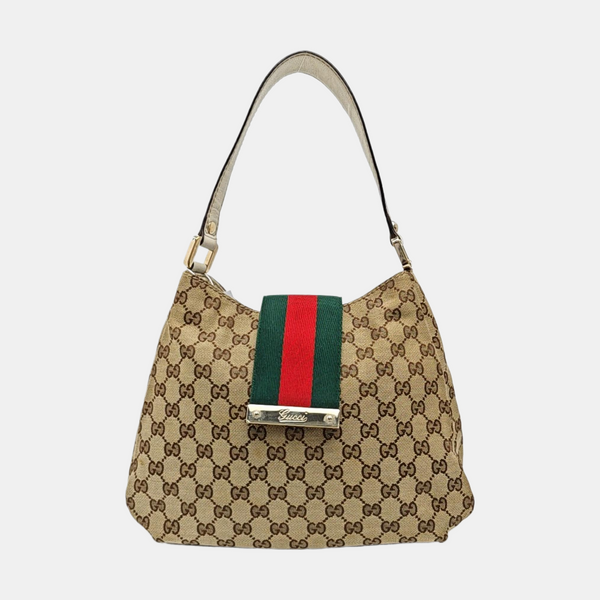 Monogram Canvas Shoulder Bag Brown