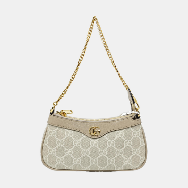 Authenticated pre-owned Ophidia Mini Monogram Coated Canvas Beige - Shoulder Bag at Looply