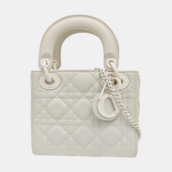 Lady Dior Mini Cannage Lambskin White