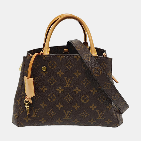 MONTAIGNE BB Monogram Coated Canvas Brown