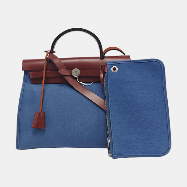 Authenticated pre-owned Herbag 31 Canvas Blue - Shoulder Bag at Looply
