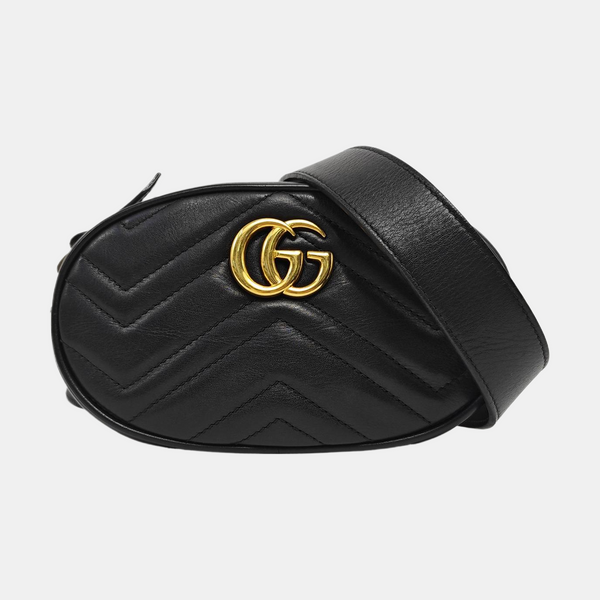 GG Marmont Super Mini Quilted Calfskin Black