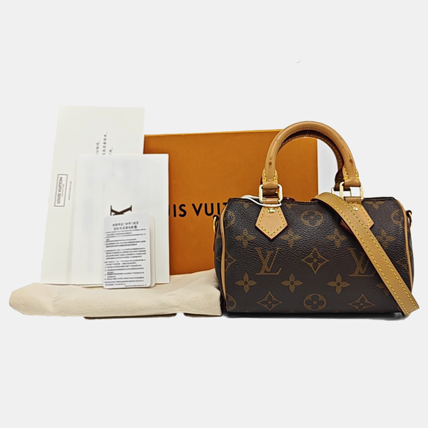 SPEEDY Nano Monogram Coated Canvas Brown