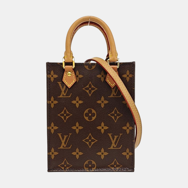 SAC PLAT Mini Monogram Coated Canvas Brown