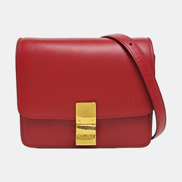 Authenticated pre-owned CLASSIC BOX Mini Calfskin Red - Crossbody Bag at Looply