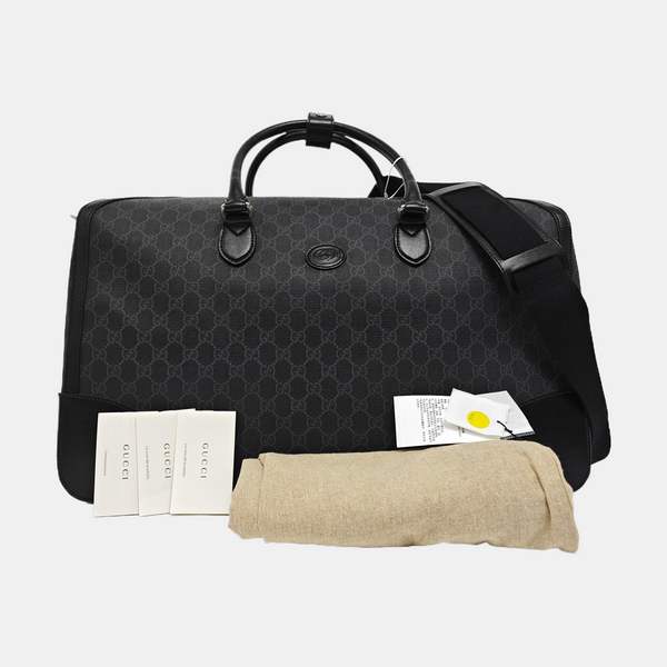 Monogram Coated Canvas Shoulder Bag Black