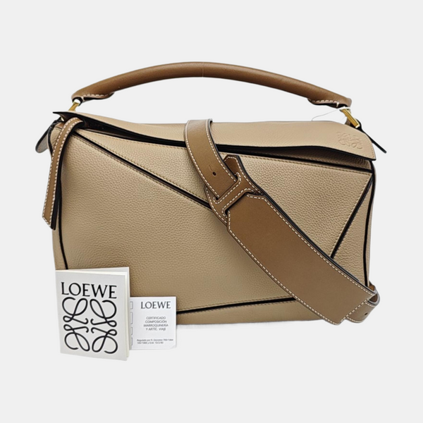Puzzle Medium Calfskin Beige