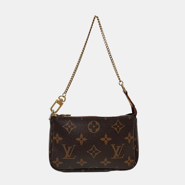 Authenticated pre-owned ACCESSOIRES Mini Monogram Coated Canvas Brown - Top Handle Bag at Looply