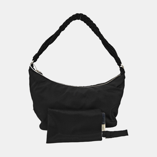 Nylon Top Handle Bag Black