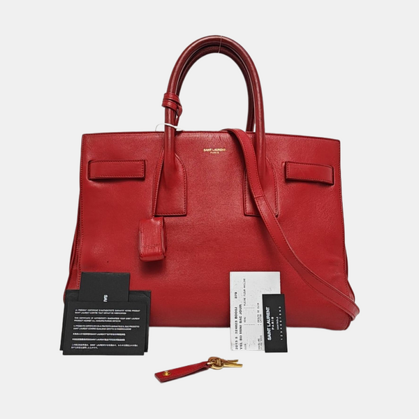 Authenticated pre-owned SAC DE JOUR Small Calfskin Red - Shoulder Bag at Looply
