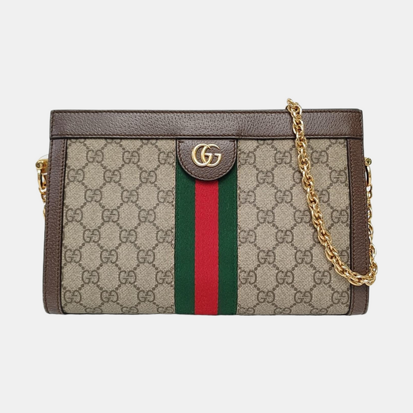 Authenticated pre-owned Ophidia Small Monogram Coated Canvas Beige - Shoulder Bag at Looply