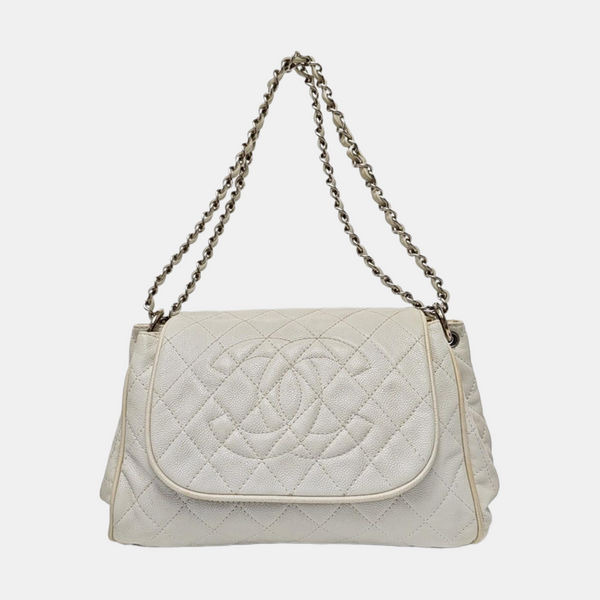 Quilted Grained Calfskin White