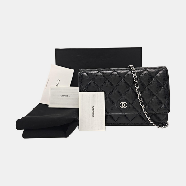 WOC Quilted Grained Calfskin Black