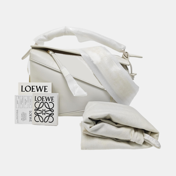 Puzzle Small Calfskin White