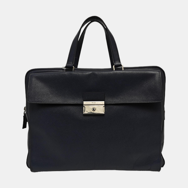 Calfskin Top Handle Bag Blue