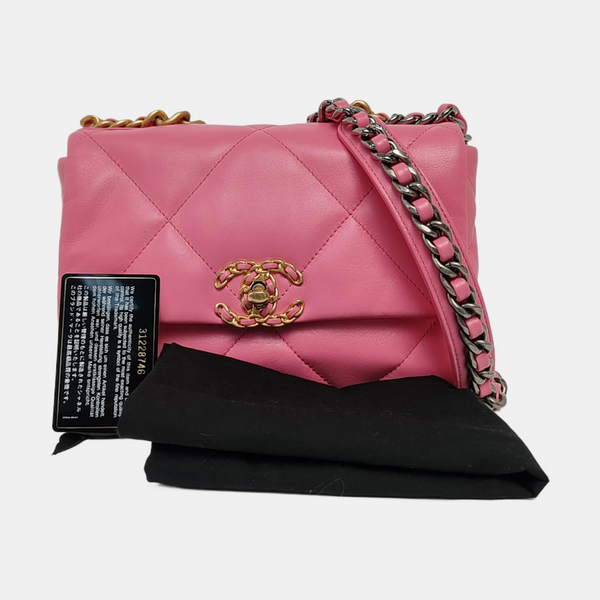 CHANEL 19 Small Quilted Lambskin Red