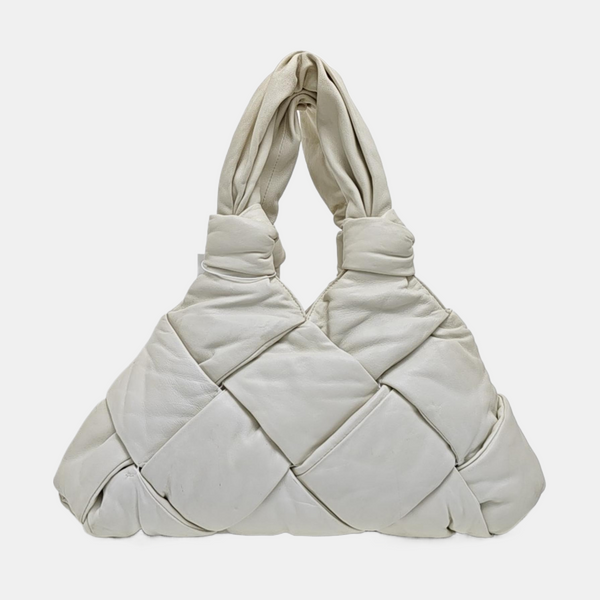 Lambskin Top Handle Bag White