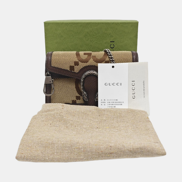 Dionysus Super Mini Monogram Canvas Beige