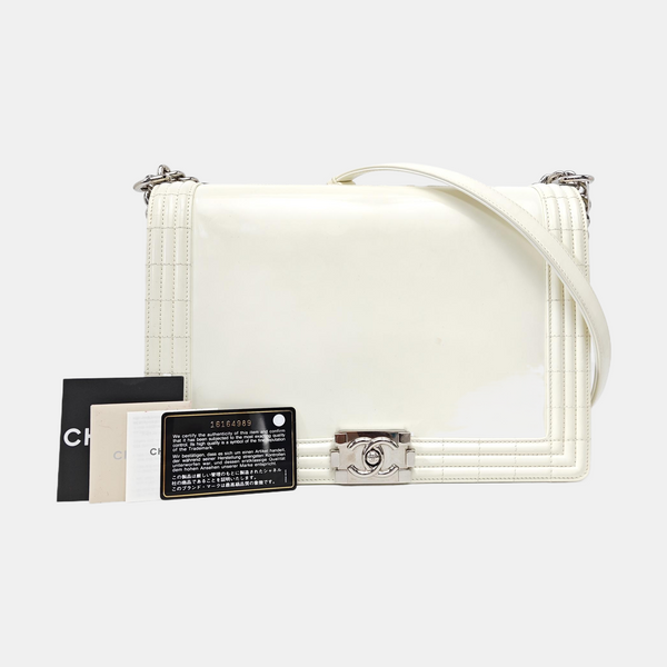 BOY CHANEL Maxi Calfskin Beige