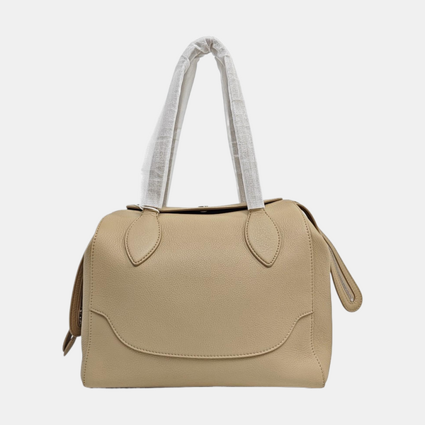 Calfskin Top Handle Bag Beige