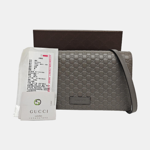 Microguccissima Monogram Calfskin Gray