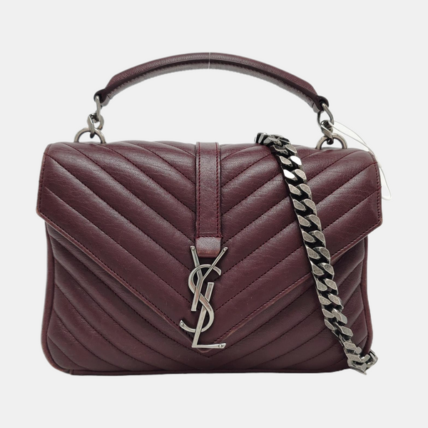 COLLEGE Medium Chevron Lambskin Red