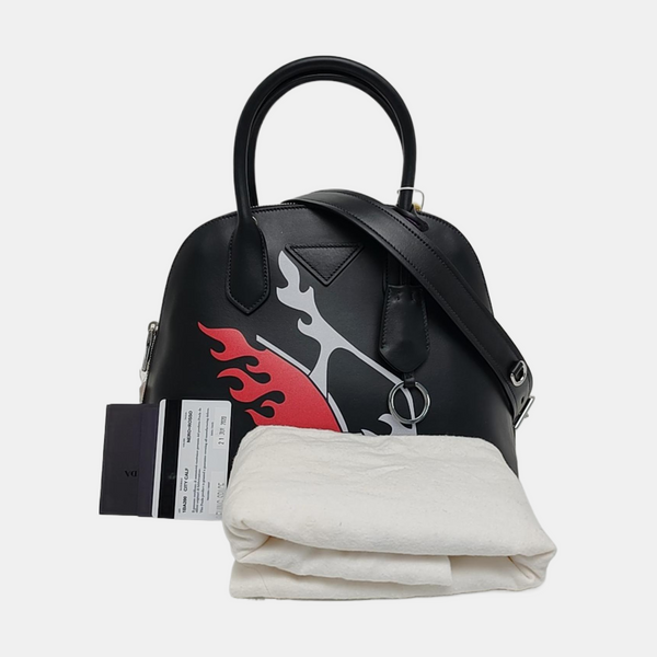 Saffiano Calfskin Shoulder Bag Black