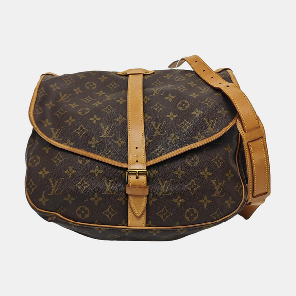 SAUMUR 35 Monogram Coated Canvas Brown