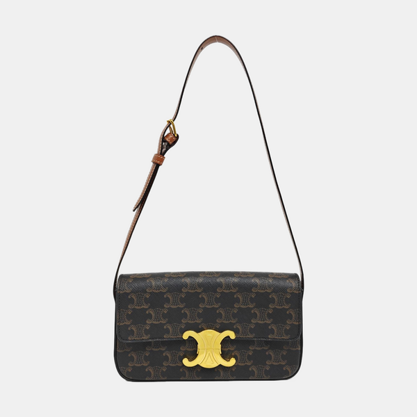 TRIOMPHE Small Coated Canvas Brown