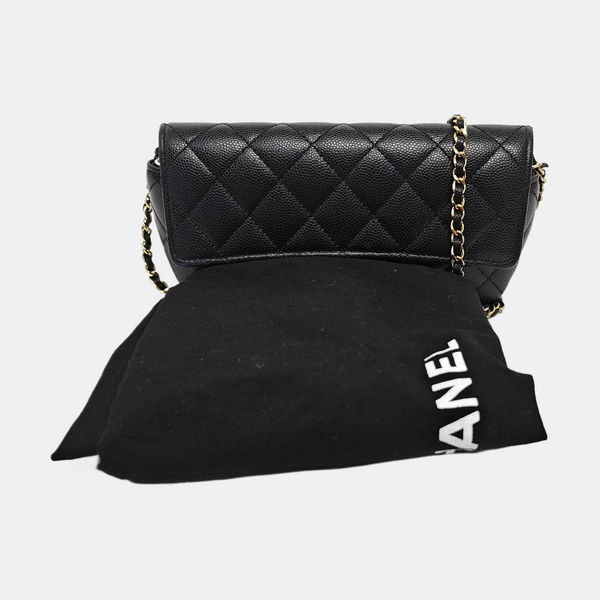 Quilted Grained Calfskin Black