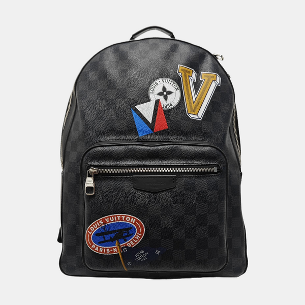 JOSH Damier Graphite Coated Canvas Gray