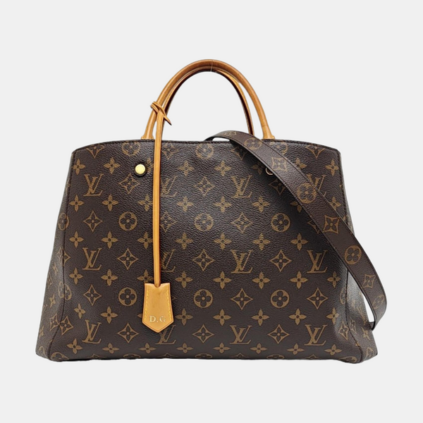 MONTAIGNE GM Monogram Coated Canvas Brown